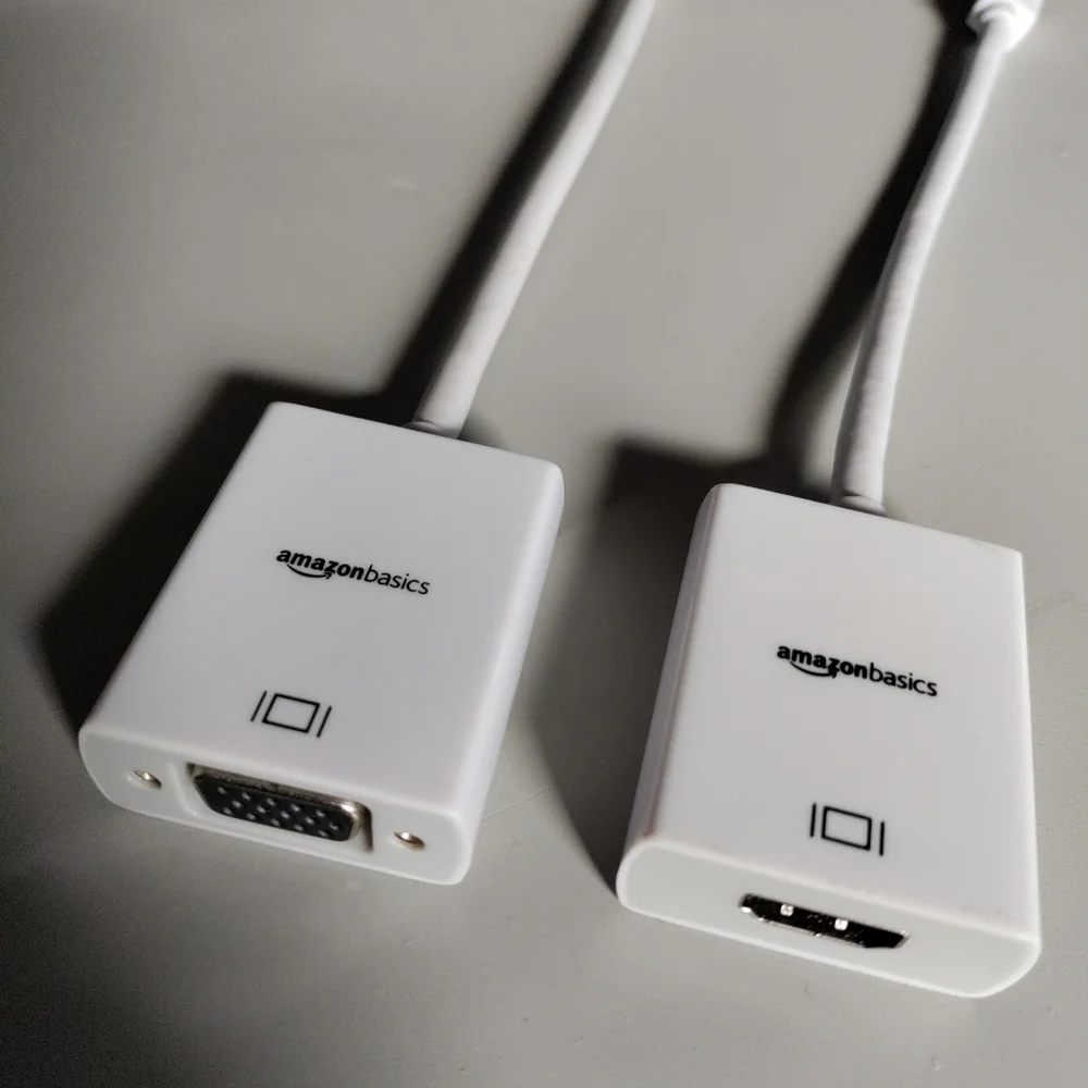 HDMI & VGA adapter Mini Display Port dongle Amazon basics video projector laptop